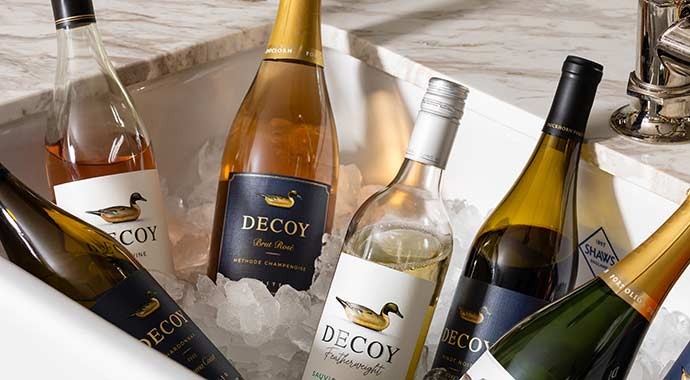 Decoy summer wines chilled in ice