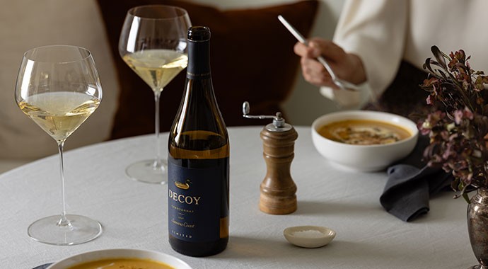 Decoy Limited Chardonnay paired with a soup